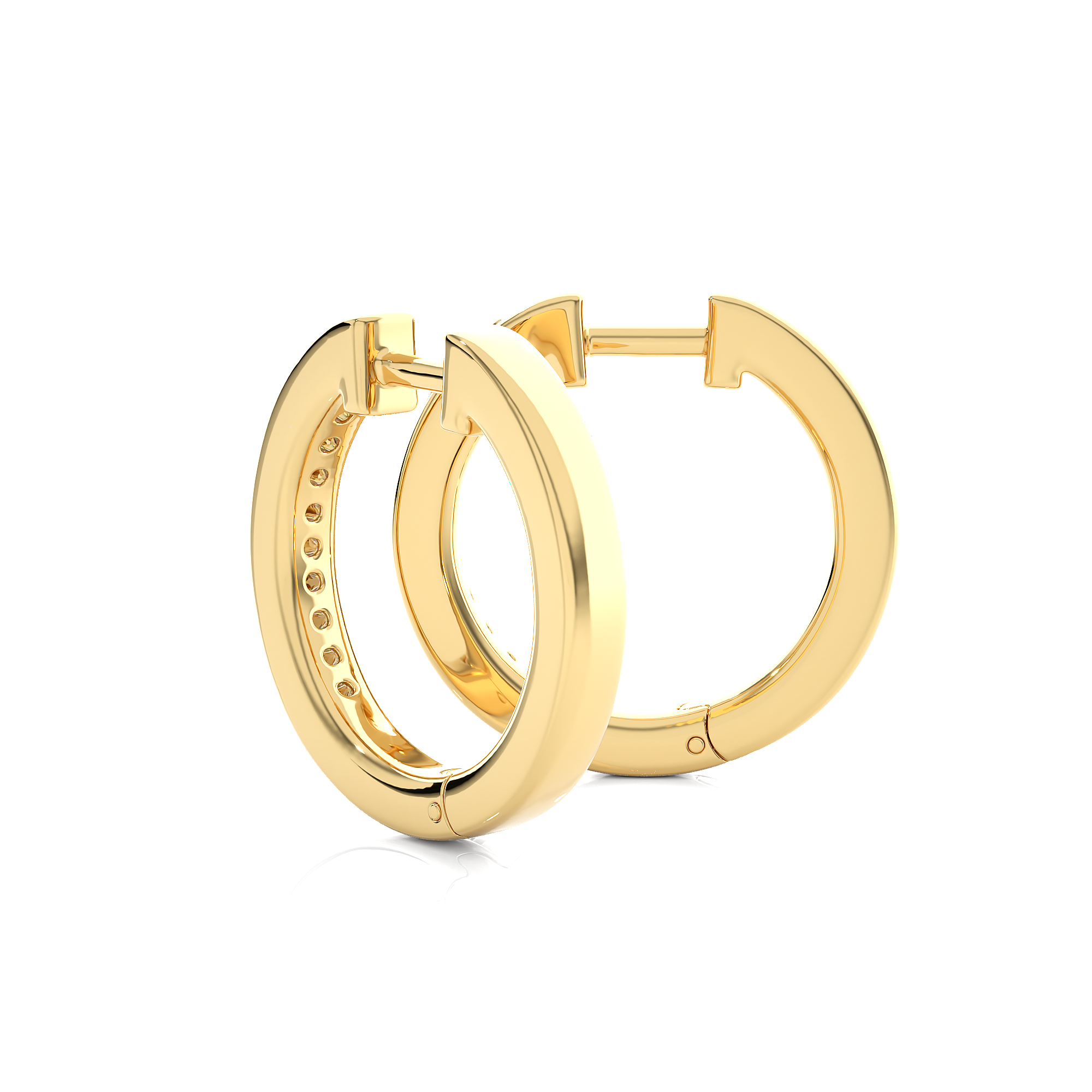 Channel Set Diamond Hoop Earrings