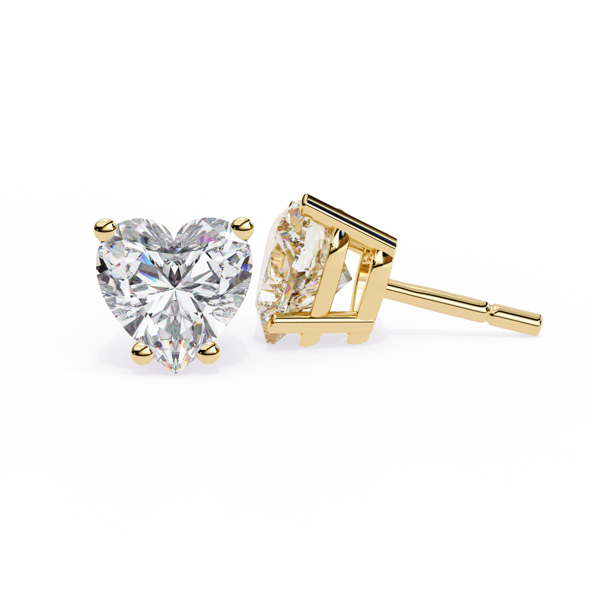 Heart Shape Lab Grown Diamond Stud Earrings