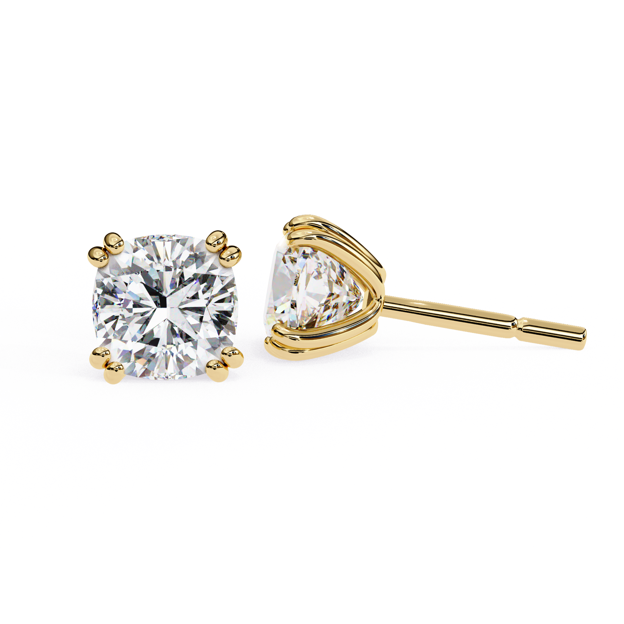 Cushion Lab Grown Diamond Stud Earrings