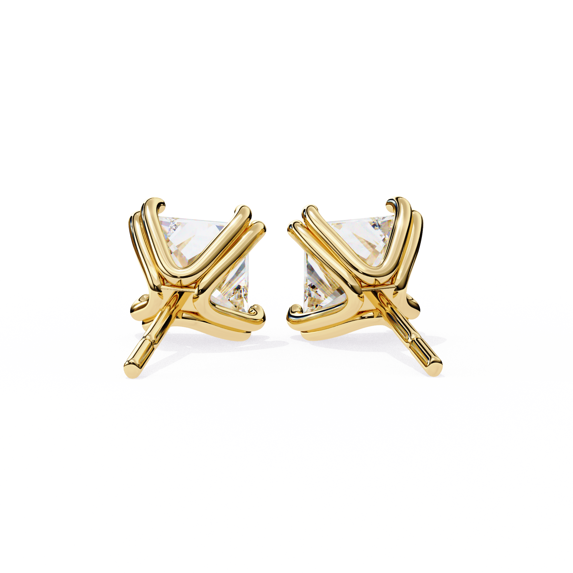 Princess Cut Lab Grown Diamond Stud Earrings