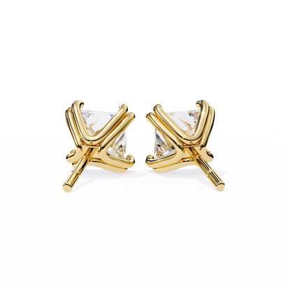 Princess Cut Lab Grown Diamond Stud Earrings