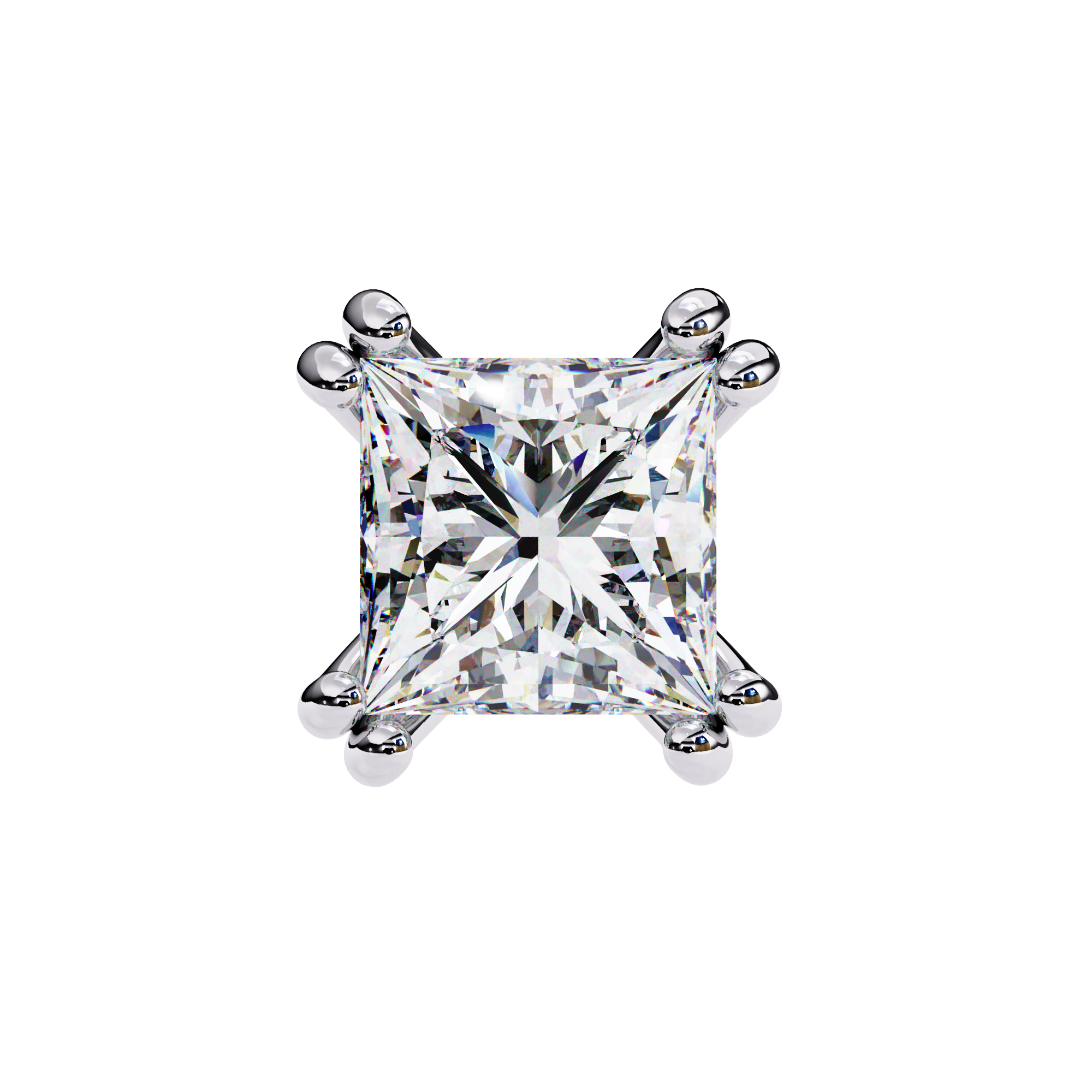 Princess Cut Lab Grown Diamond Stud Earrings