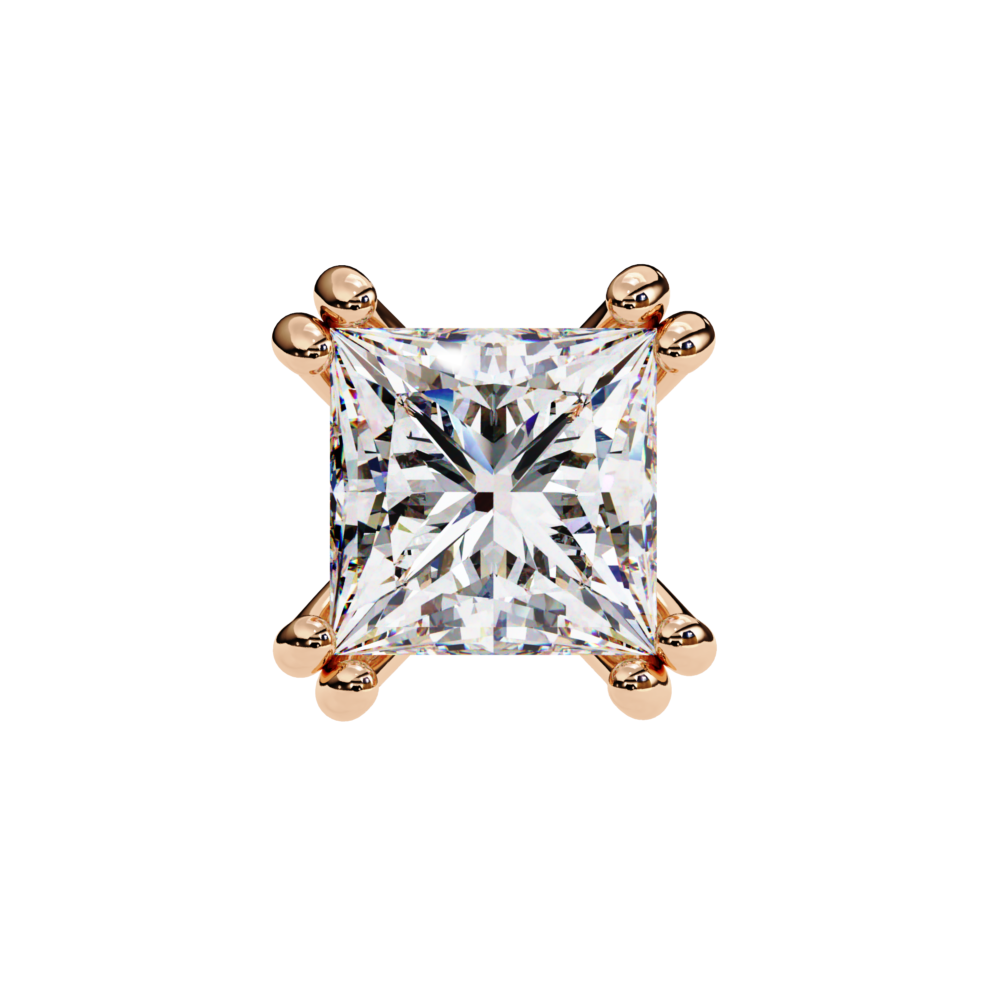 Princess Cut Lab Grown Diamond Stud Earrings