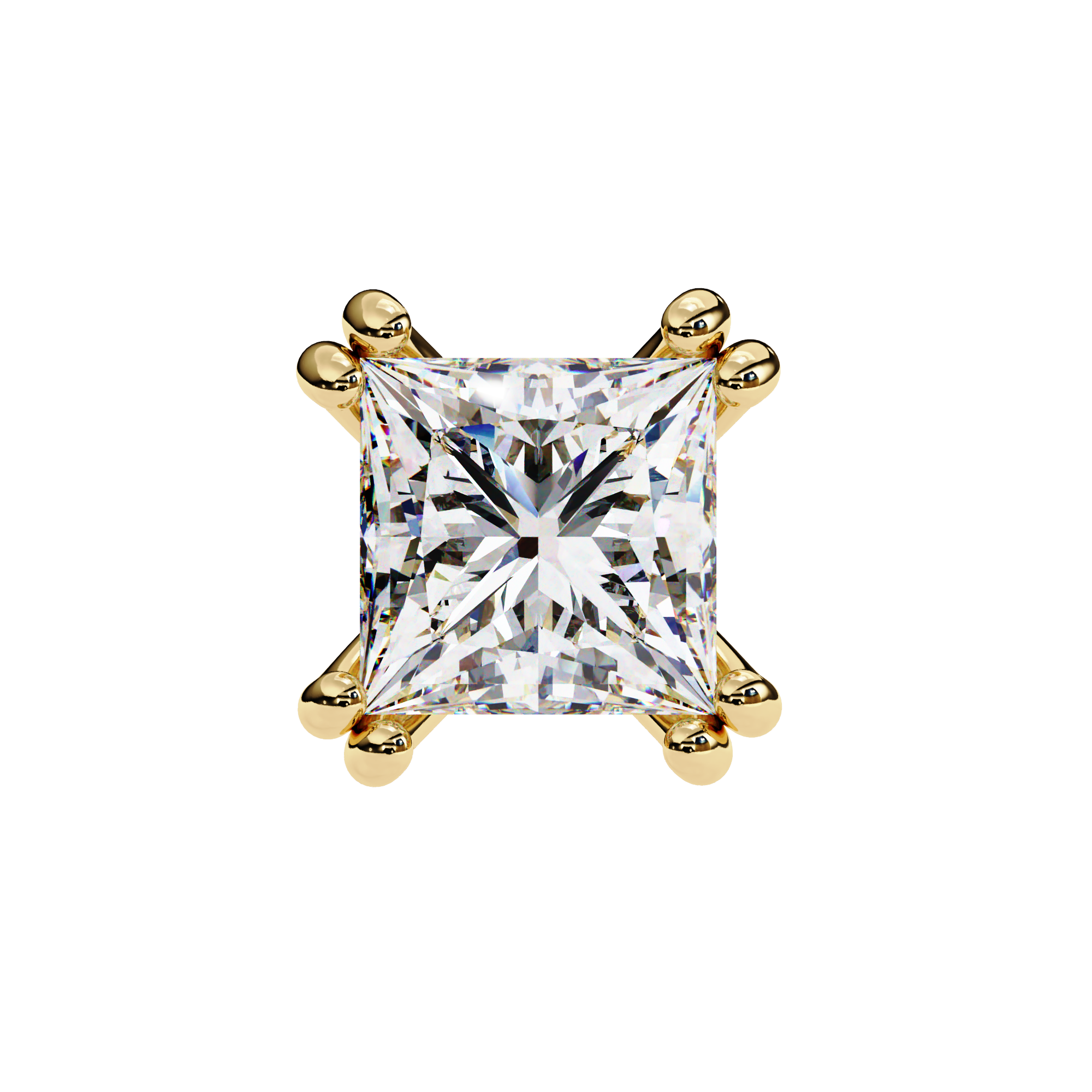 Princess Cut Lab Grown Diamond Stud Earrings