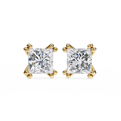 Princess Cut Lab Grown Diamond Stud Earrings