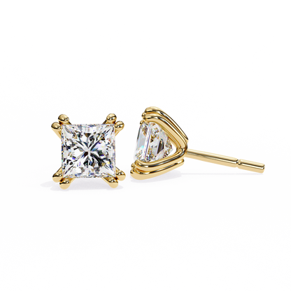Princess Cut Lab Grown Diamond Stud Earrings