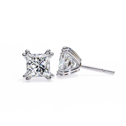 Princess Cut Lab Grown Diamond Stud Earrings
