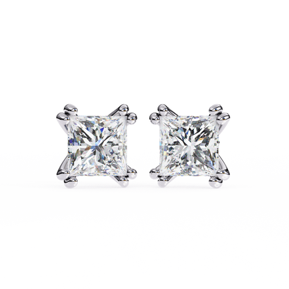 Princess Cut Lab Grown Diamond Stud Earrings
