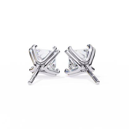 Princess Cut Lab Grown Diamond Stud Earrings