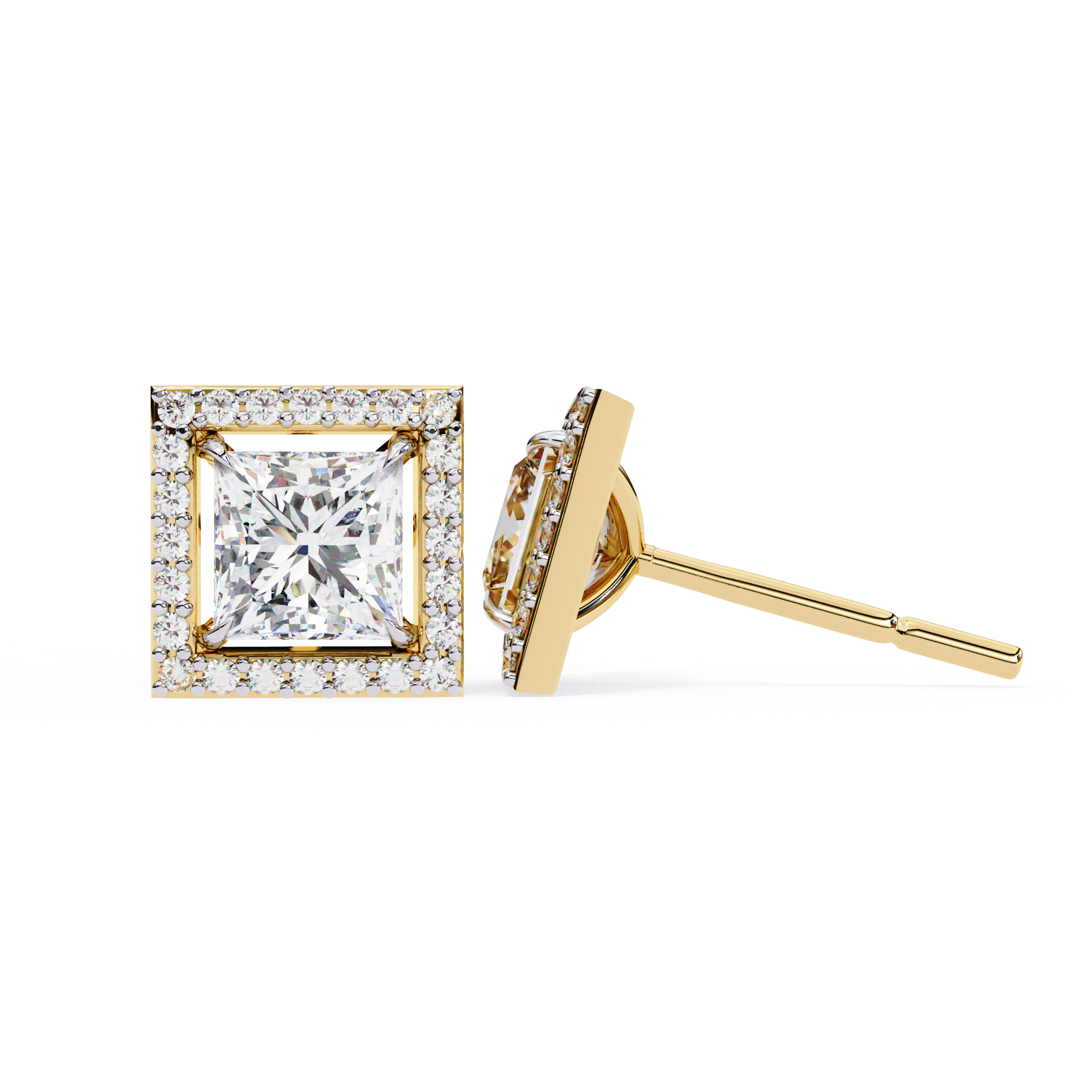 Princess Cut Halo Lab Grown Diamond Pendant