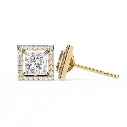 Princess Cut Halo Lab Grown Diamond Pendant