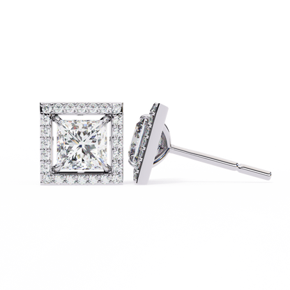 Princess Cut Halo Lab Grown Diamond Pendant