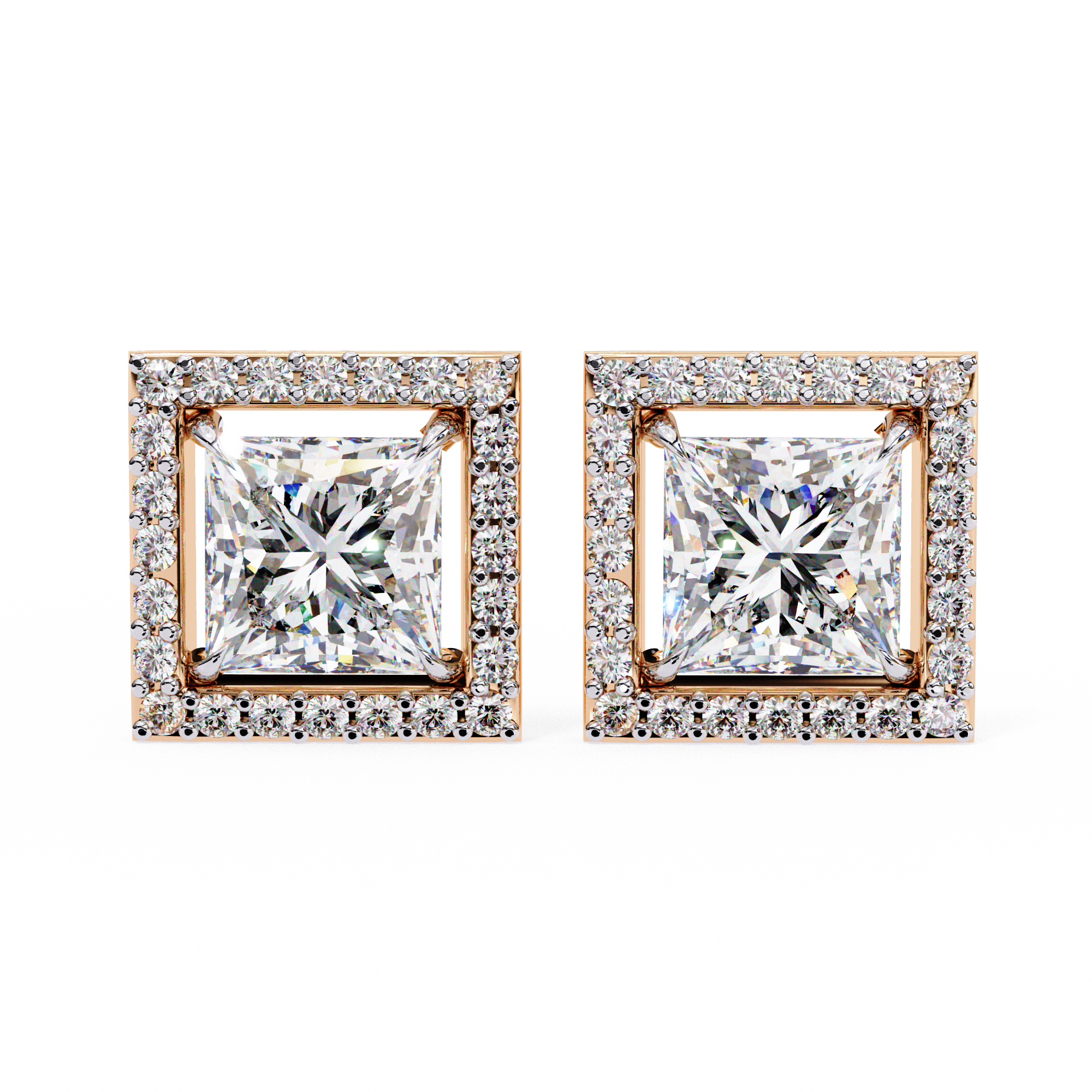 Princess Cut Halo Lab Grown Diamond Pendant
