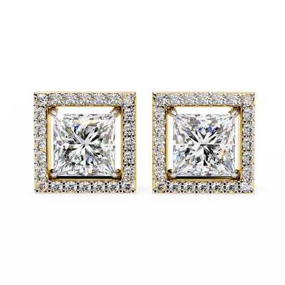 Princess Cut Halo Lab Grown Diamond Pendant