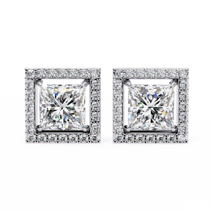 Princess Cut Halo Lab Grown Diamond Pendant