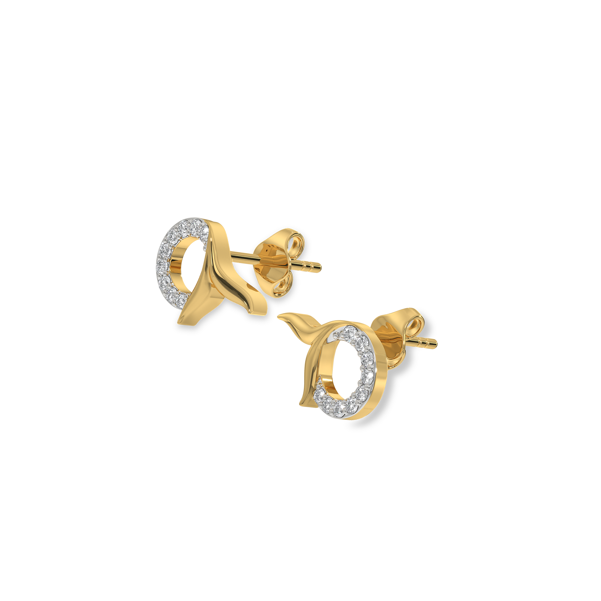 Serene Tail Stud - Lab Grown Diamond Earrings