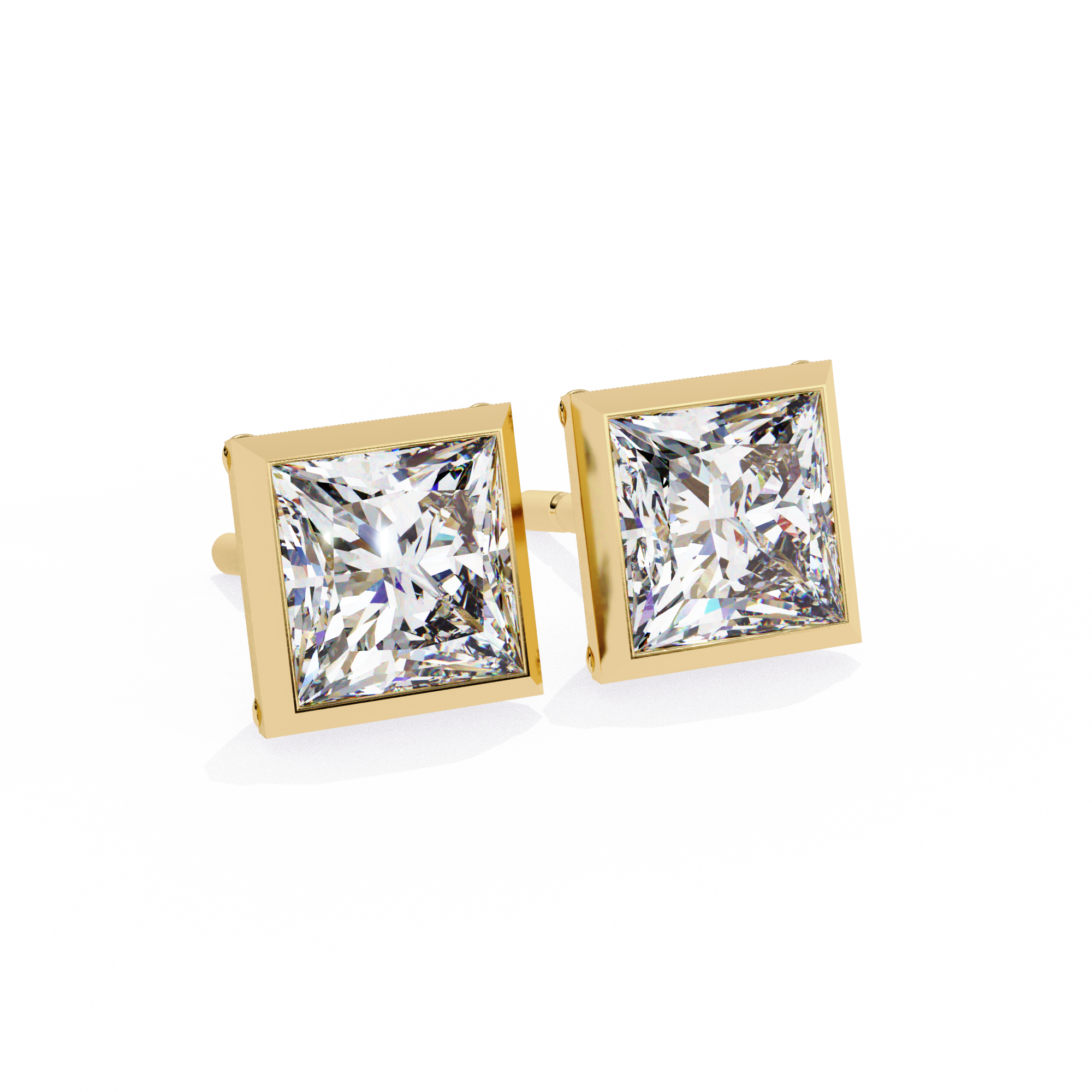 Princess Cut Lab Grown Diamond Stud Earrings