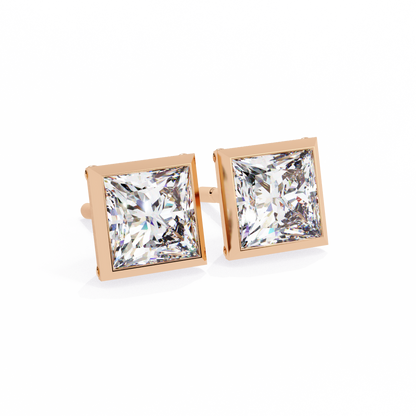 Princess Cut Lab Grown Diamond Stud Earrings