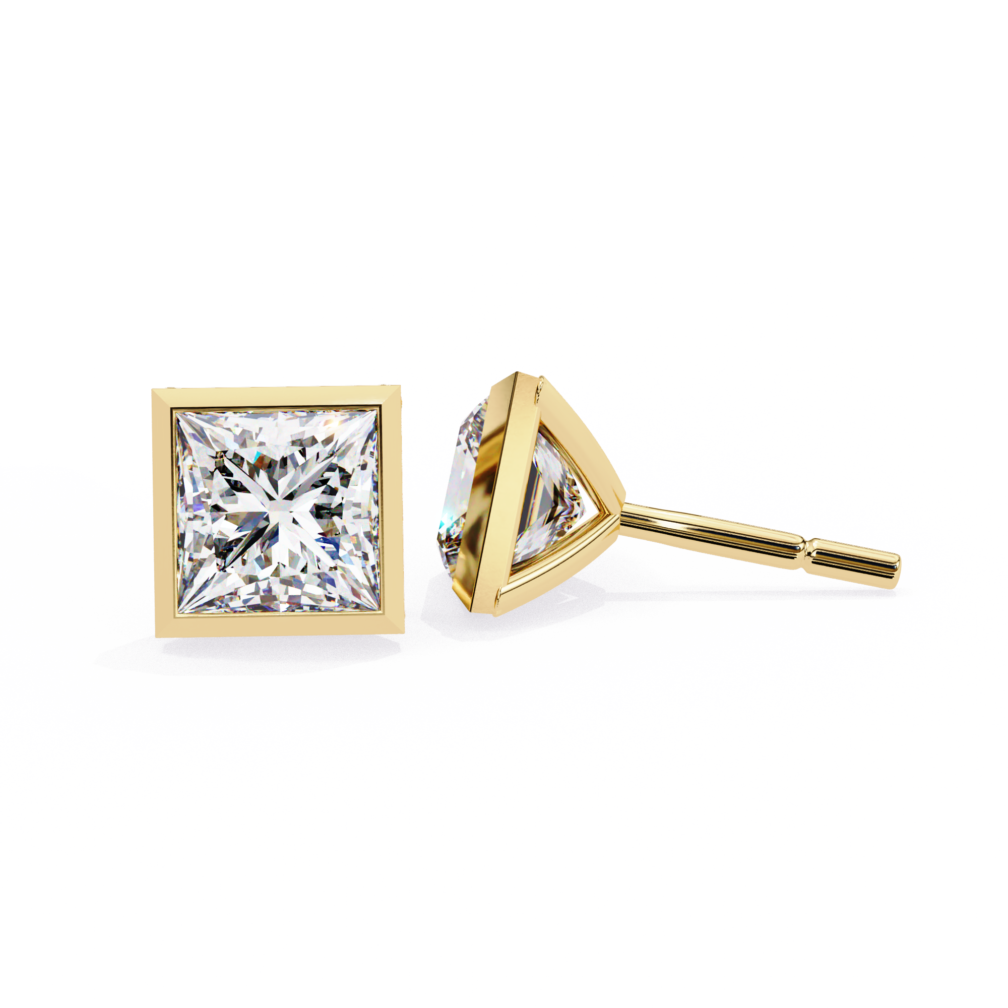Princess Cut Lab Grown Diamond Stud Earrings