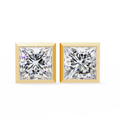 Princess Cut Lab Grown Diamond Stud Earrings