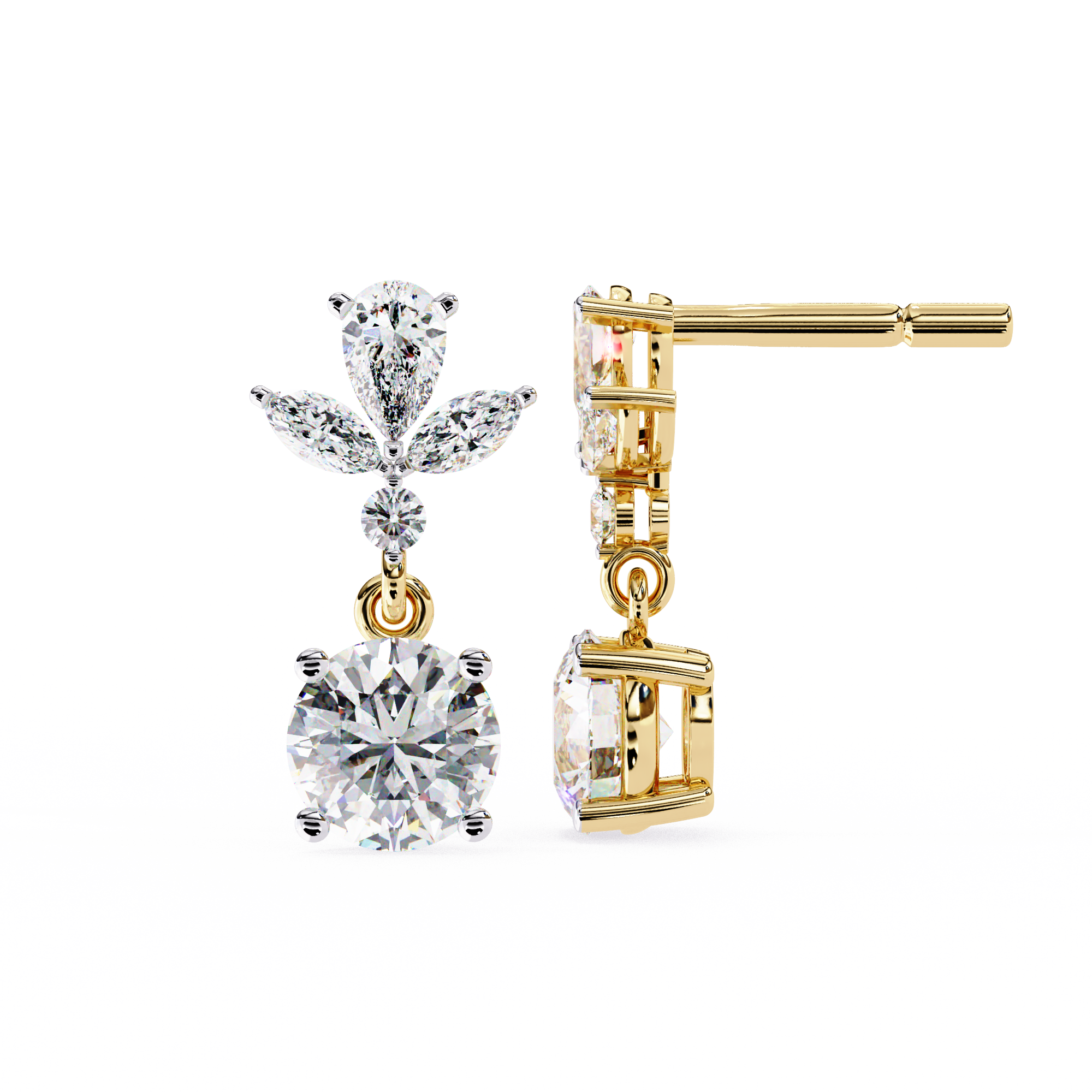 Double Drop Lab Grown Diamond Earrings