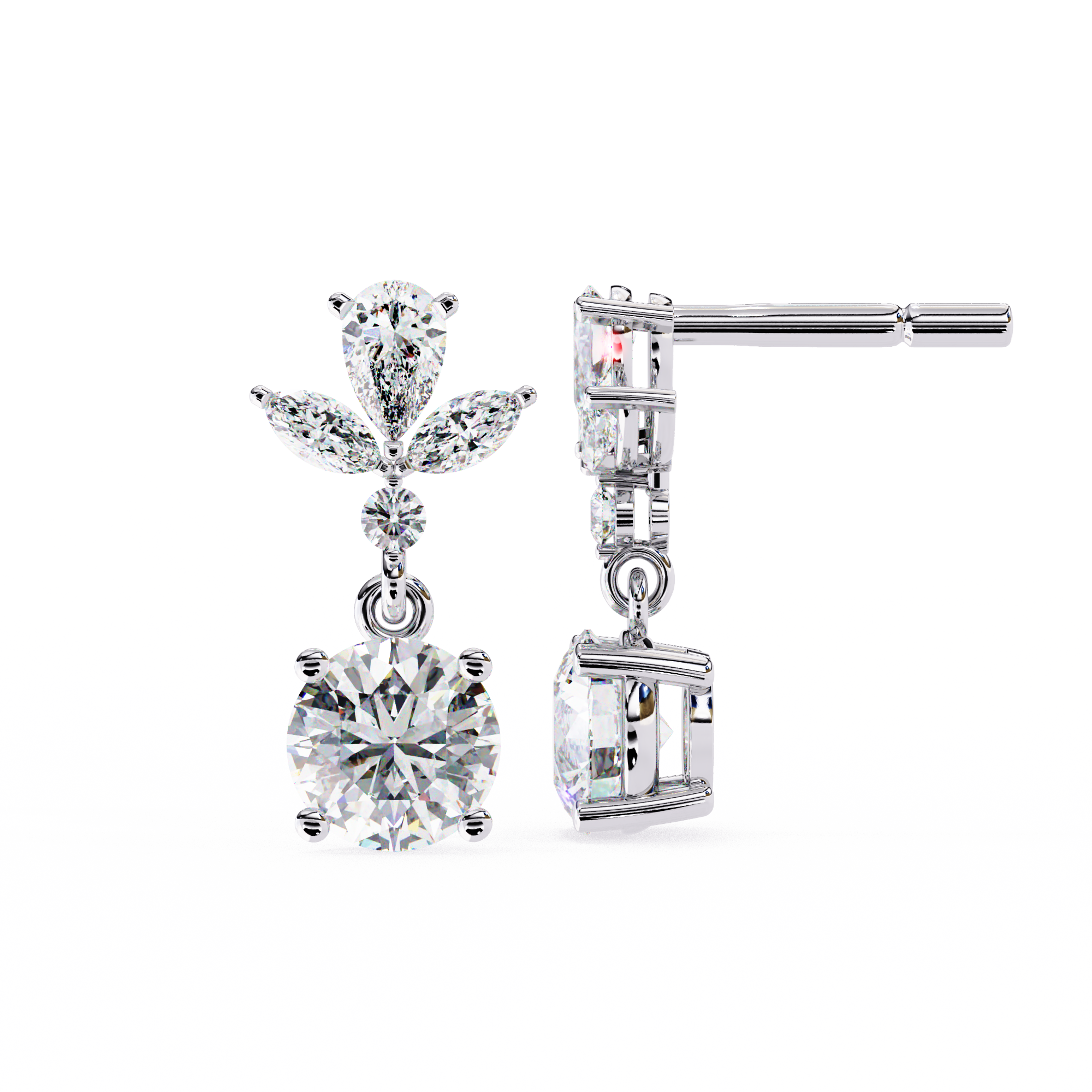 Double Drop Lab Grown Diamond Earrings