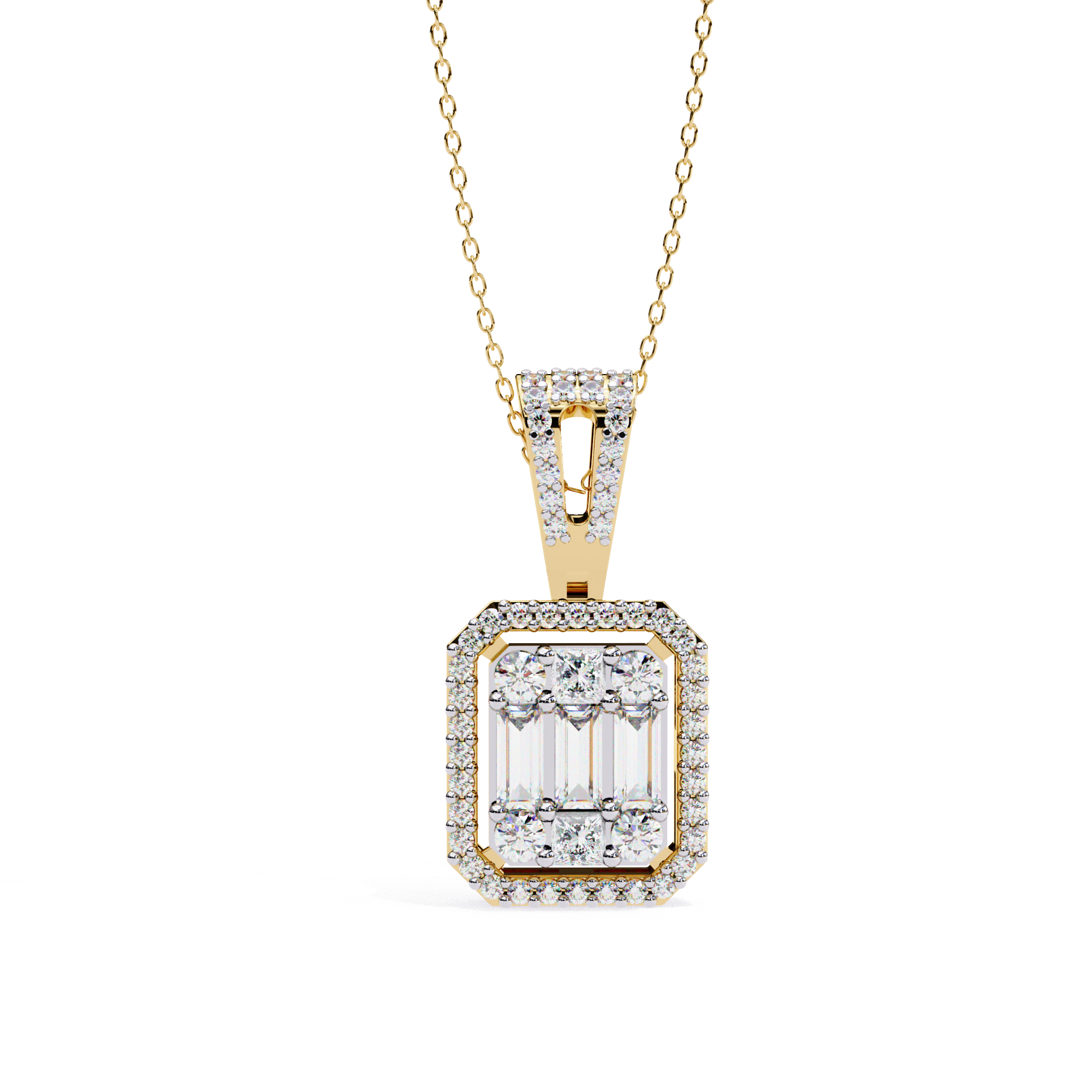 Mixed-Cut Art Pendant