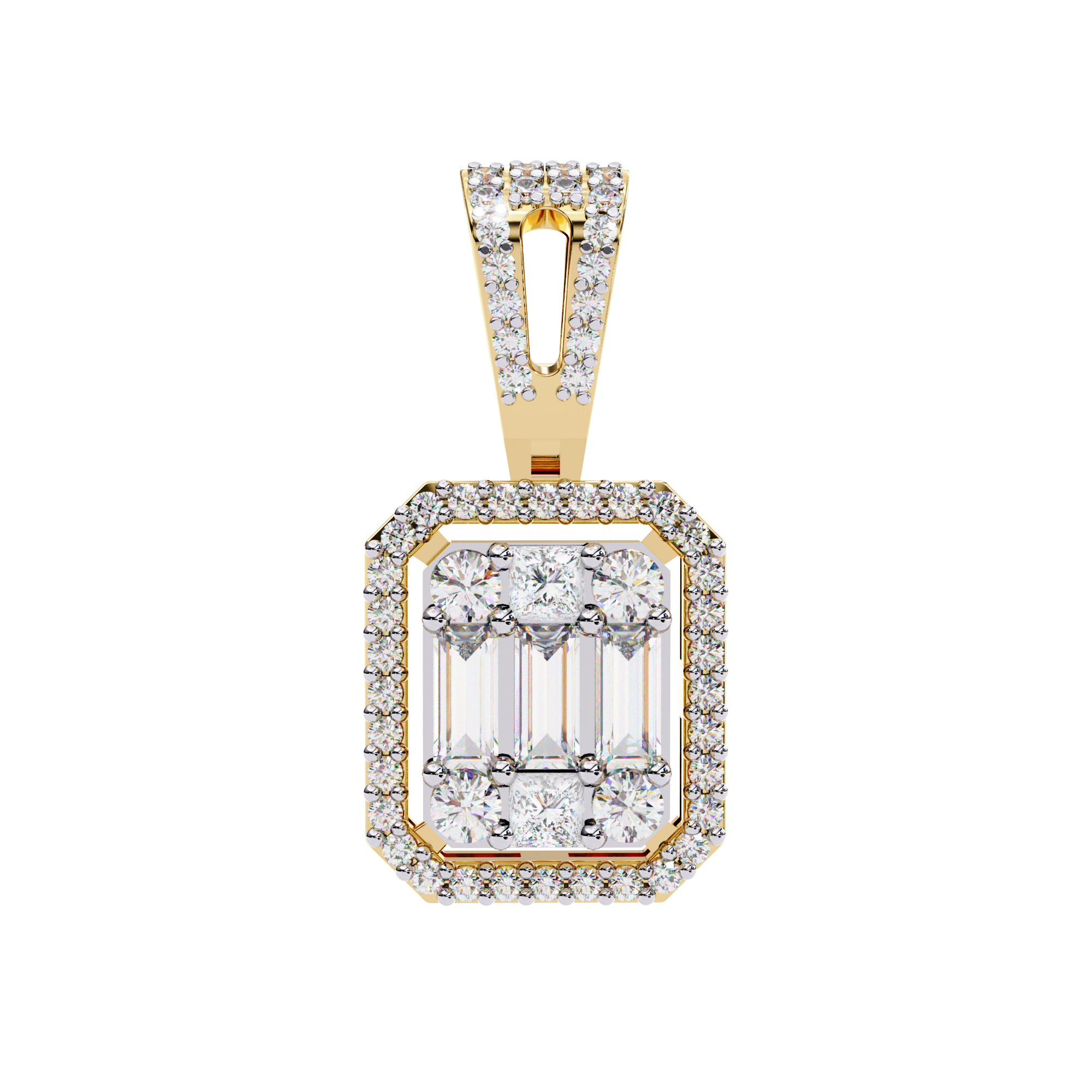 Mixed-Cut Art Pendant