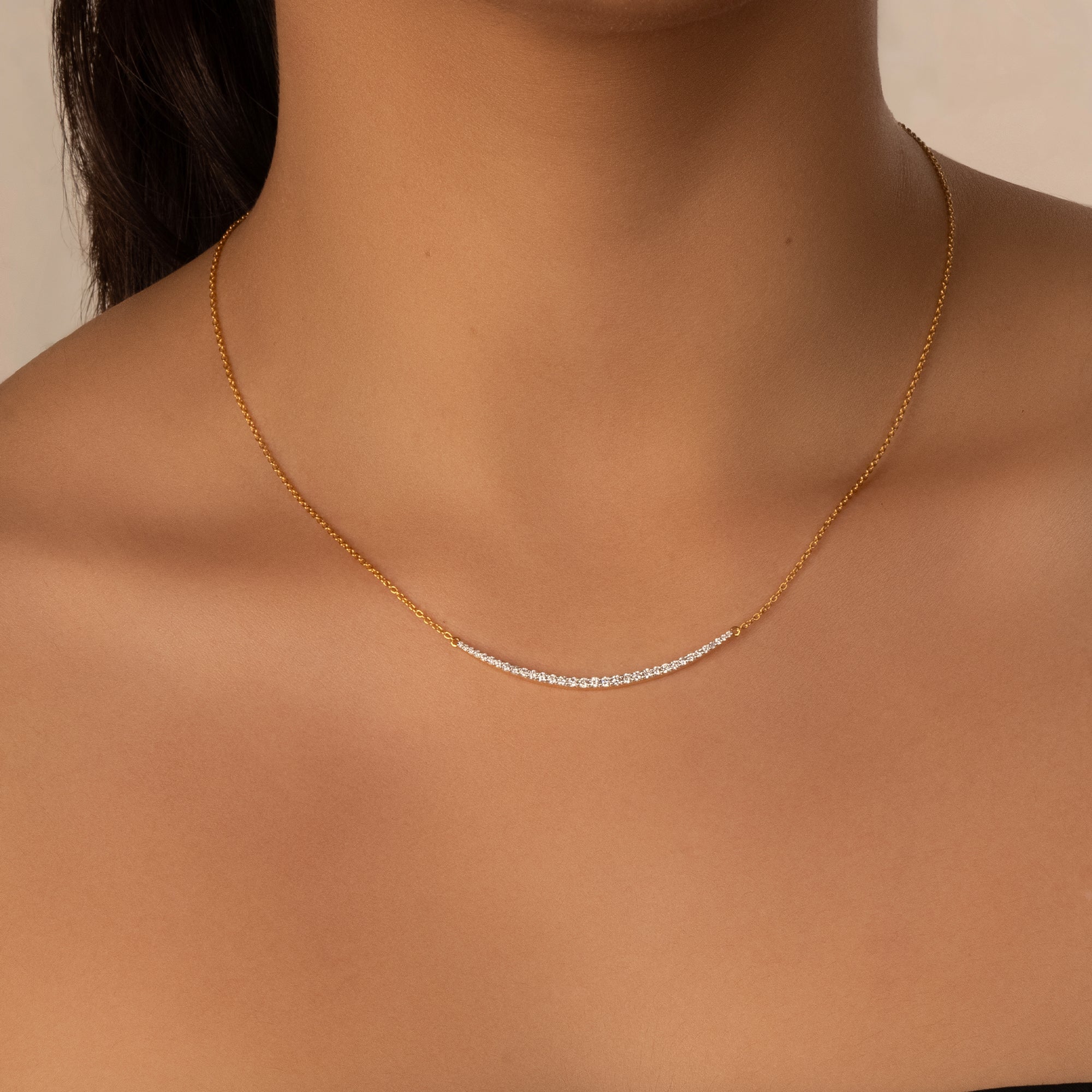 Classic Crescent - Lab Diamond Necklace