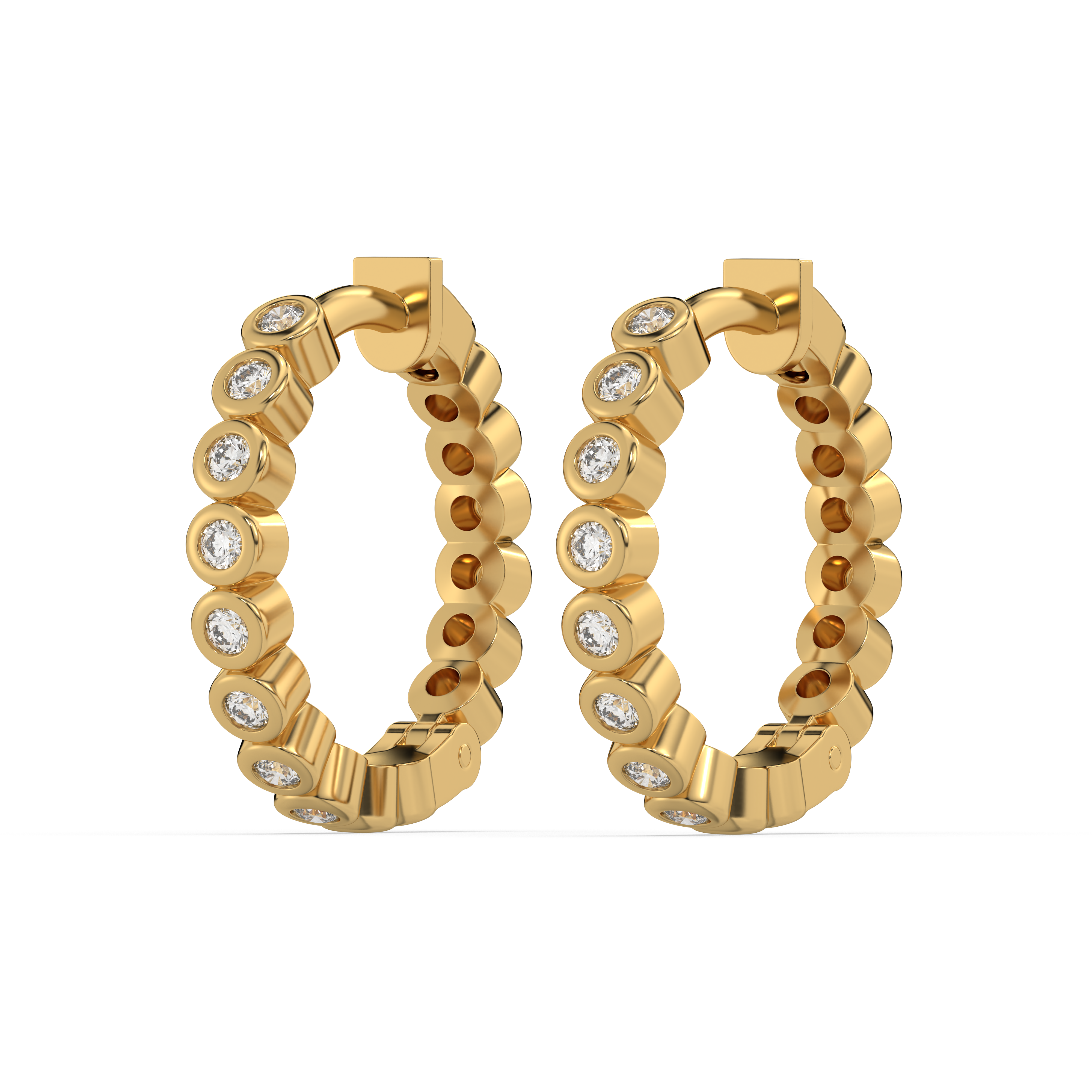 Beaded Huggies - Lab Grown Diamond Earrings