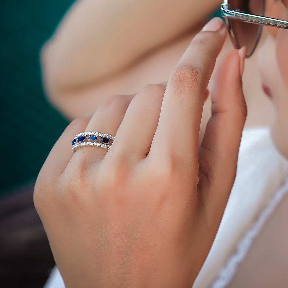 Blue Sapphire Soiree Fashion Ring