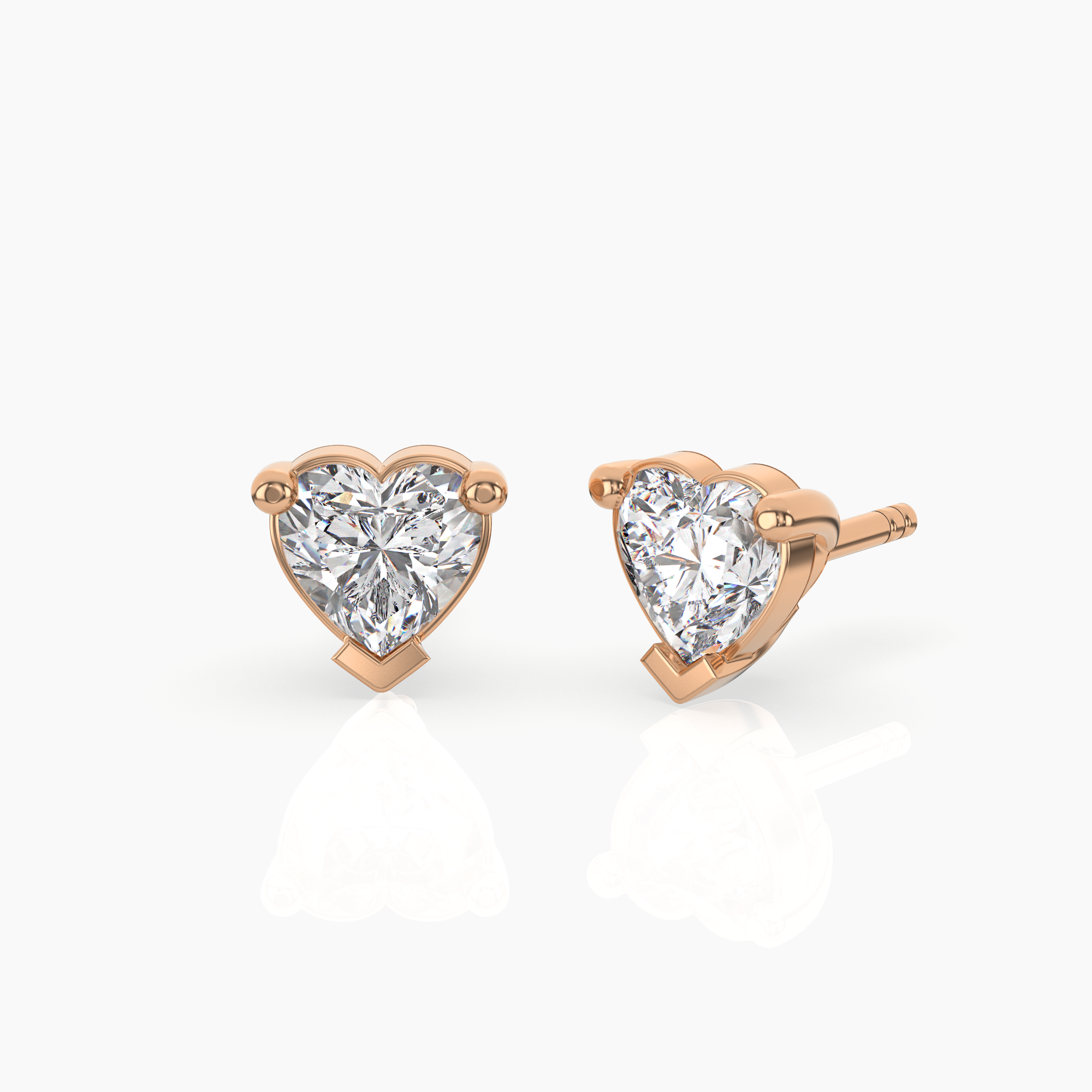 Heart Solitaire Lab-Grown Diamond Stud Earrings