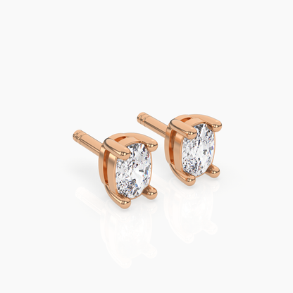 Cushion Solitaire Lab-Grown Diamond Stud Earrings