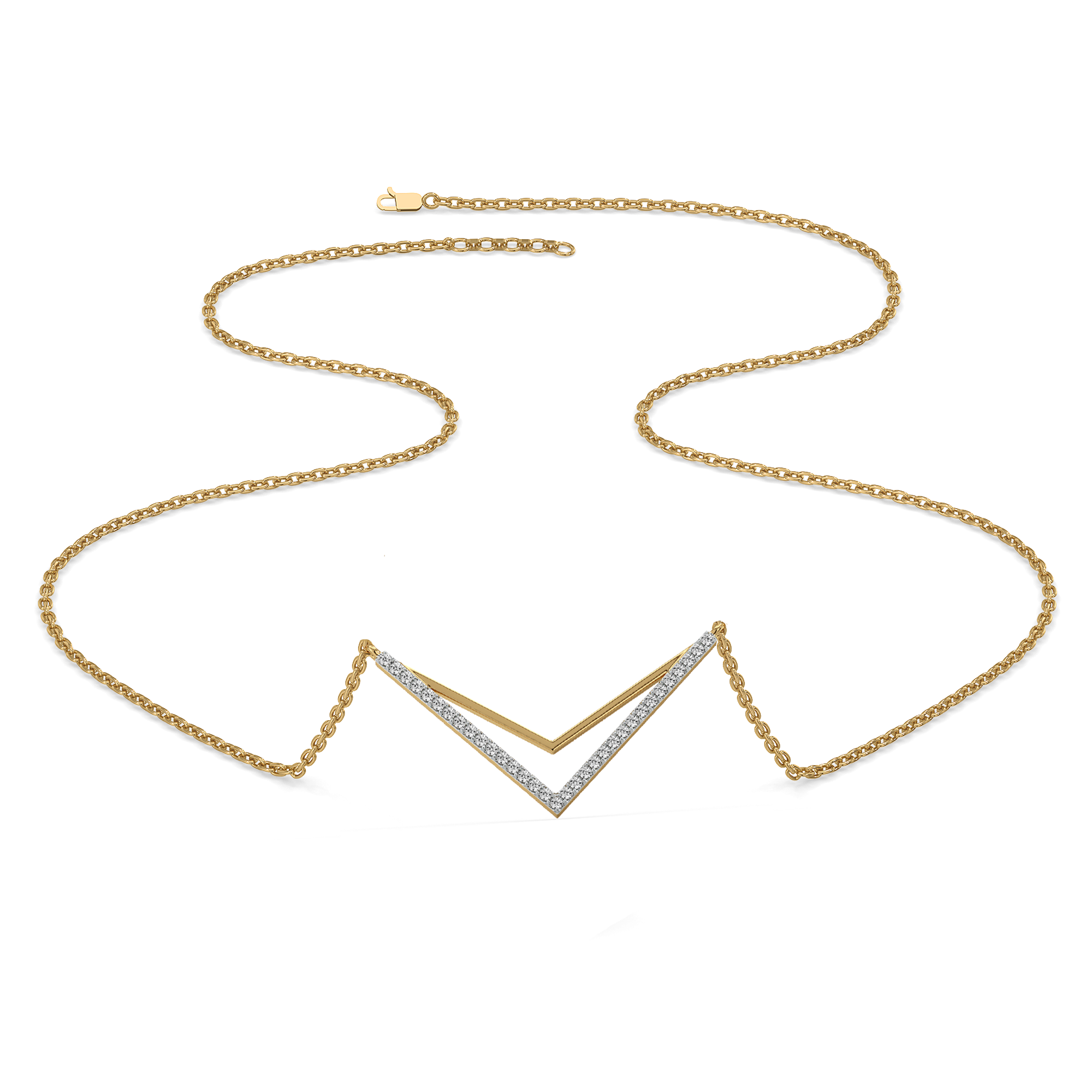 Edgy Dazzle - Lab Grown Diamond Necklace