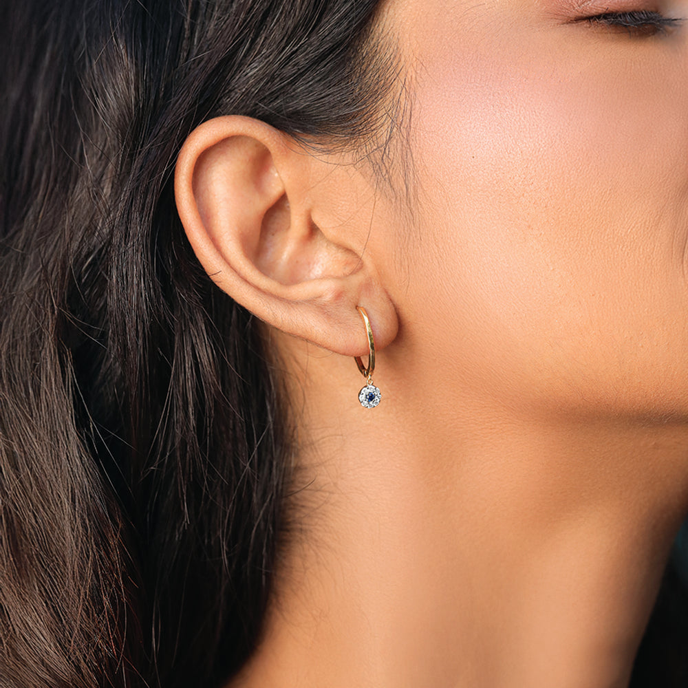 Evil Eye Huggies - Lab Grown Diamond Earrings