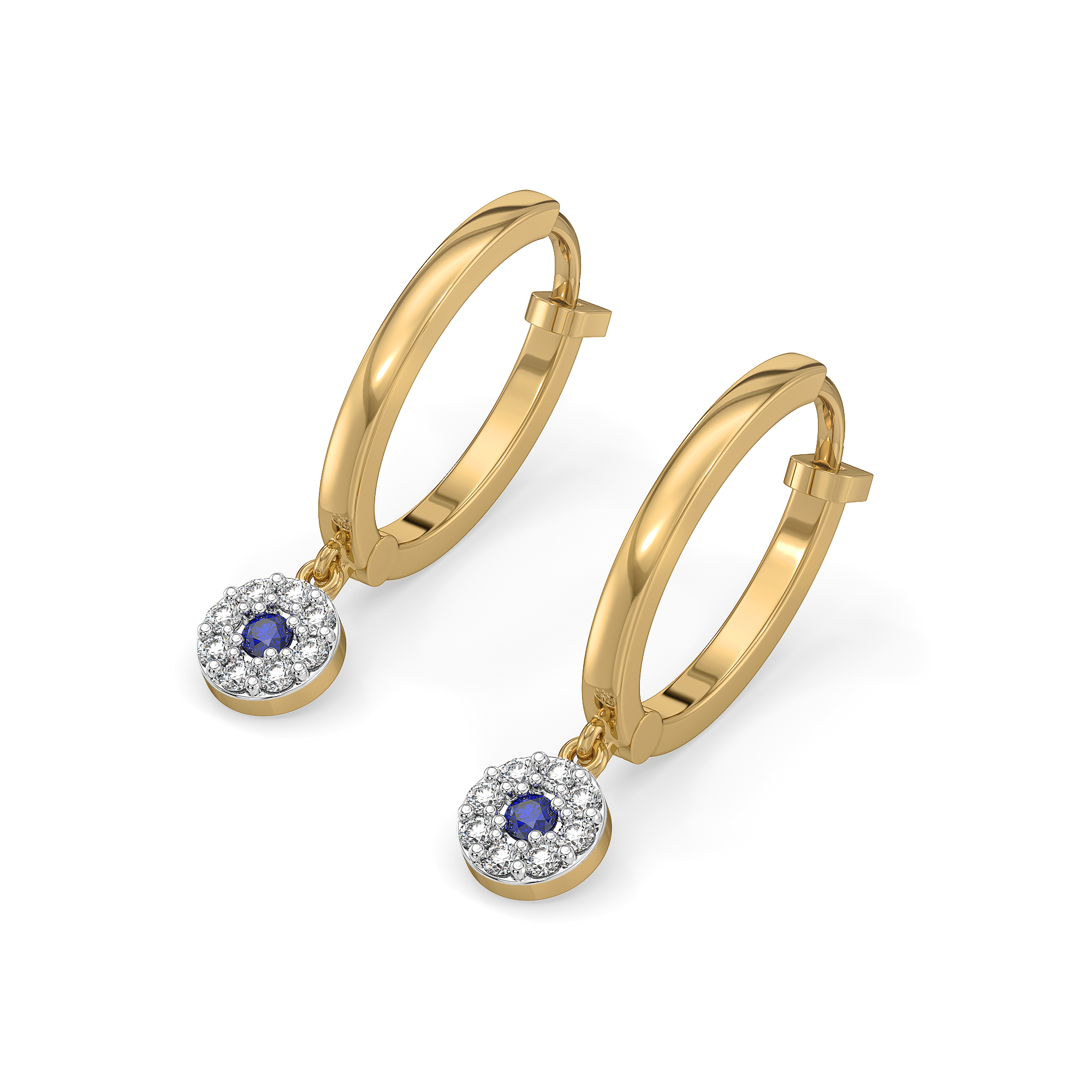 Evil Eye Huggies - Lab Grown Diamond Earrings