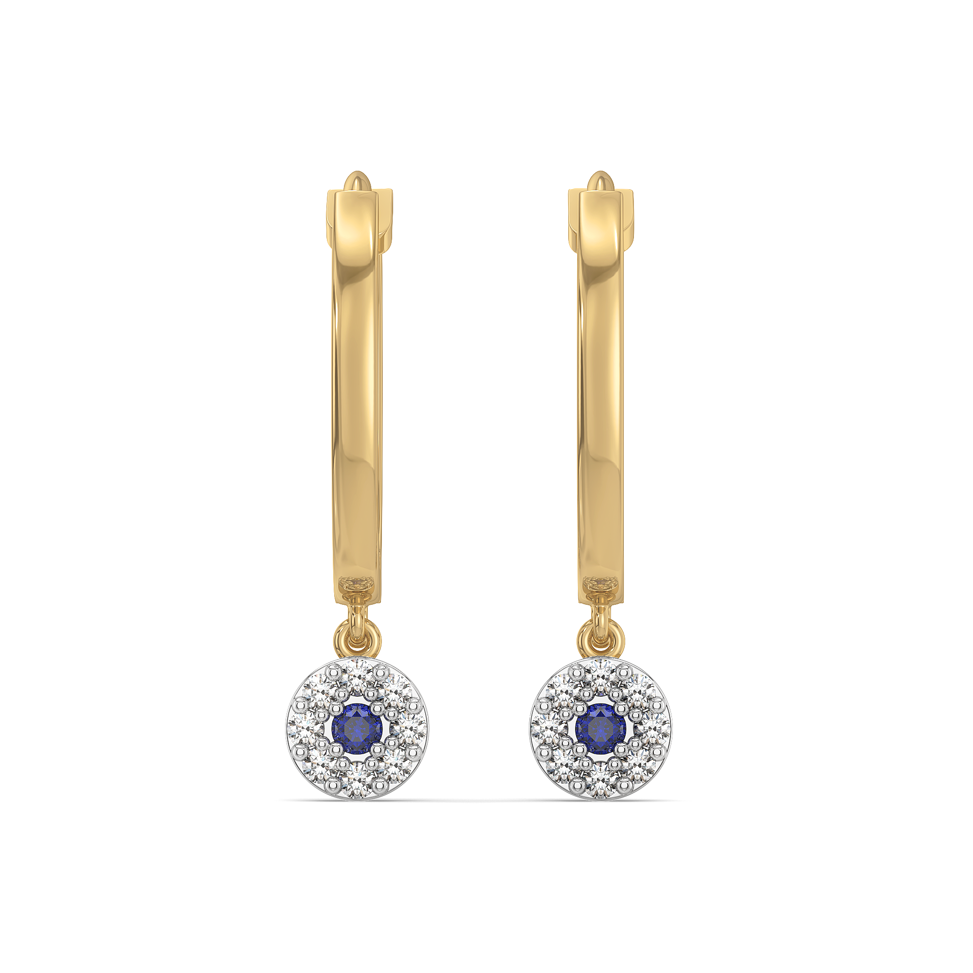 Evil Eye Huggies - Lab Grown Diamond Earrings