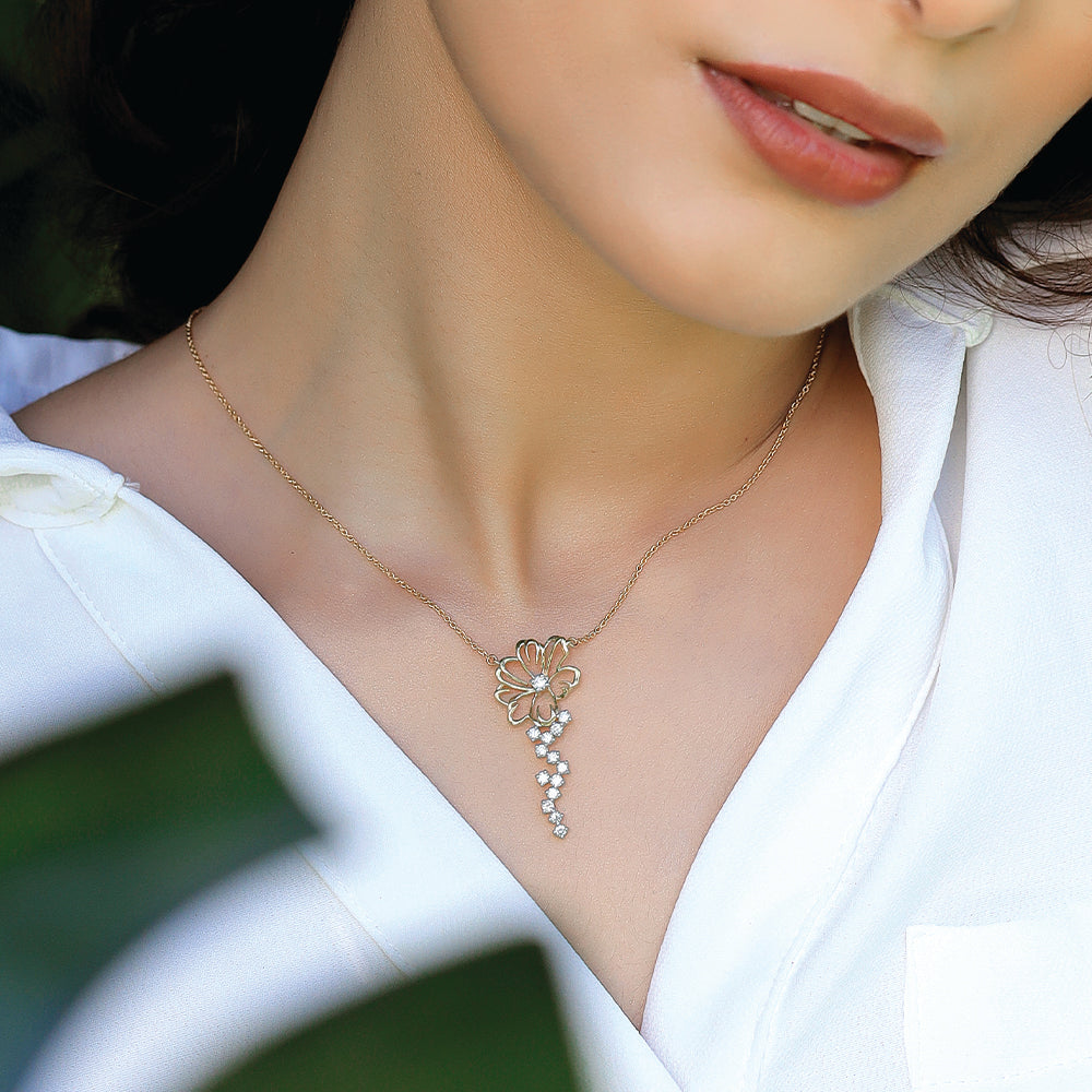 Flora Dewdrops - Lab Grown Diamond Necklace