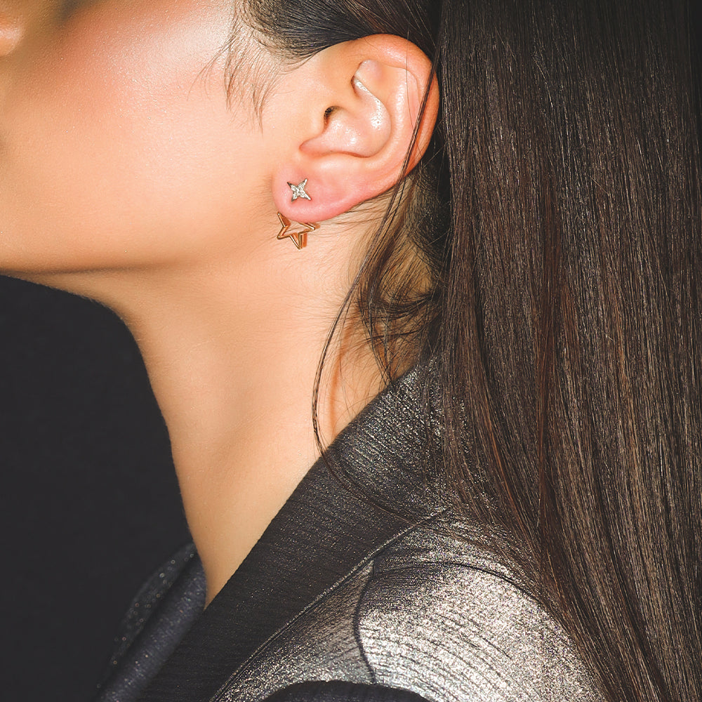 Galaxy Charm Ear Jacket - Lab Grown Diamond Earrings