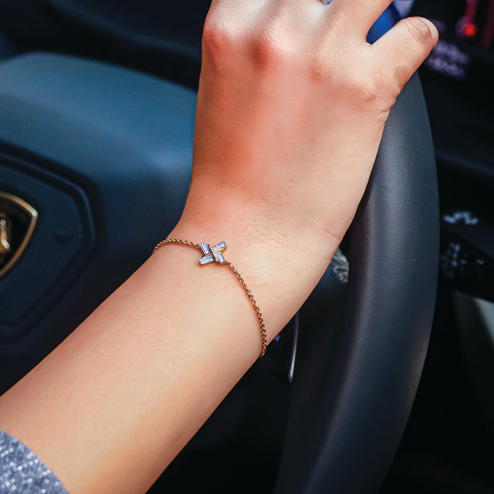 Geometric Glow - Lab Grown Diamond Bracelet