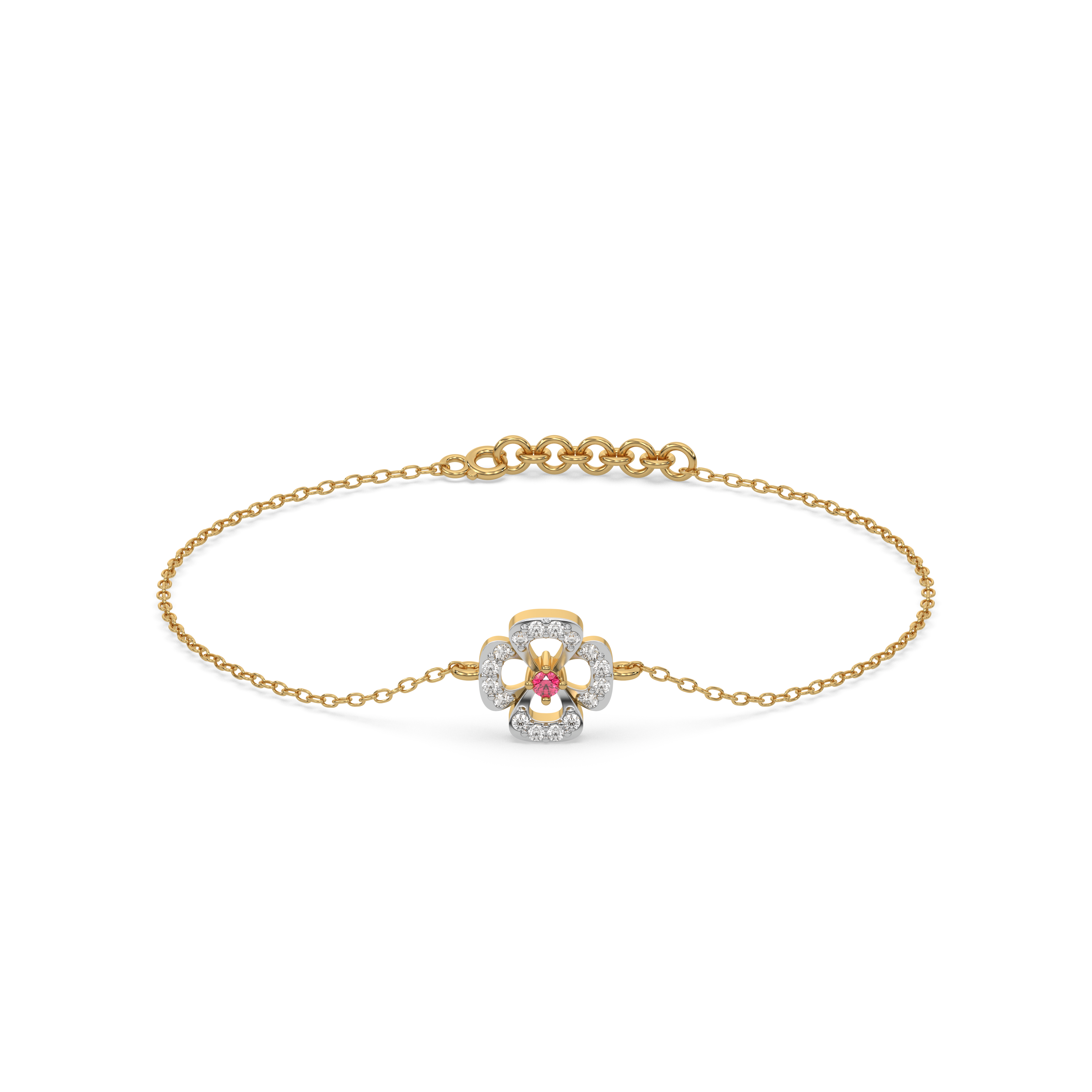 Grace Blossom - Lab Grown Diamond & Ruby Bracelet