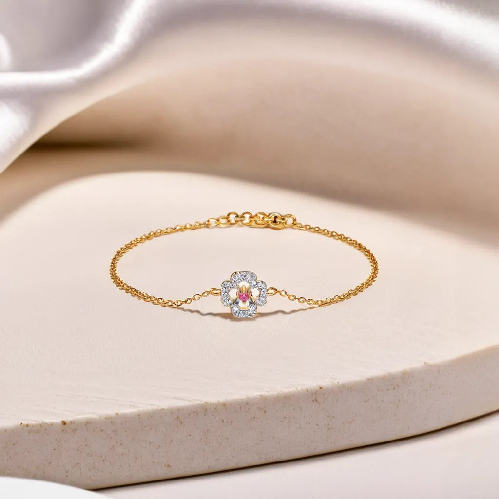 Grace Blossom - Lab Grown Diamond & Ruby Bracelet