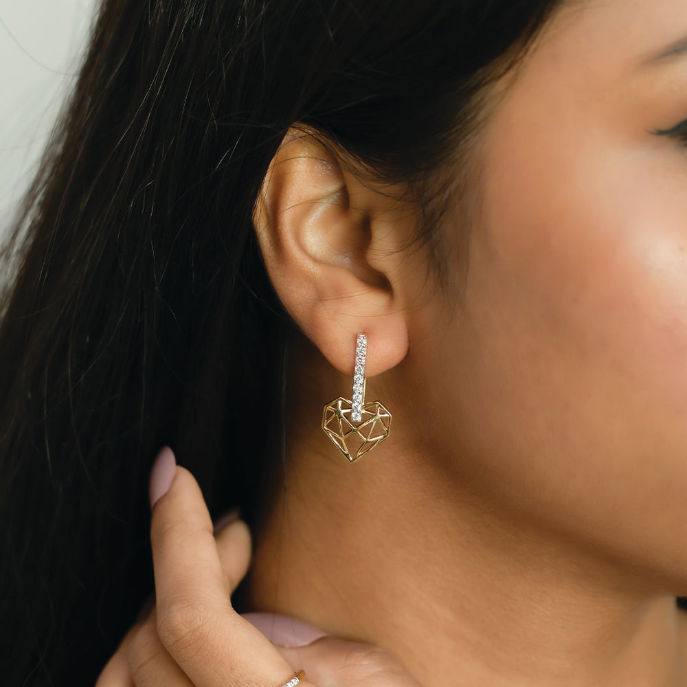 Heart Huggies - Lab Grown Diamond Earrings