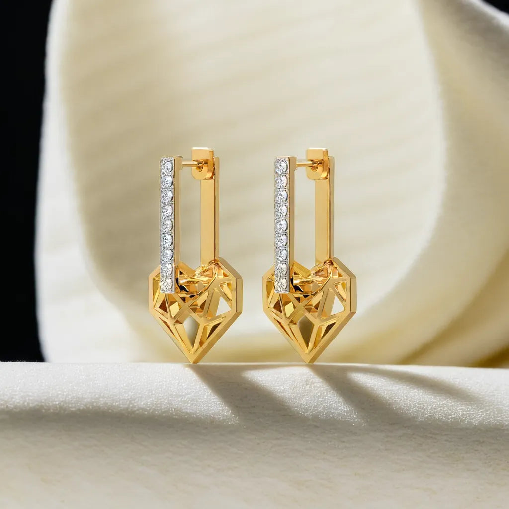 Heart Huggies - Lab Grown Diamond Earrings