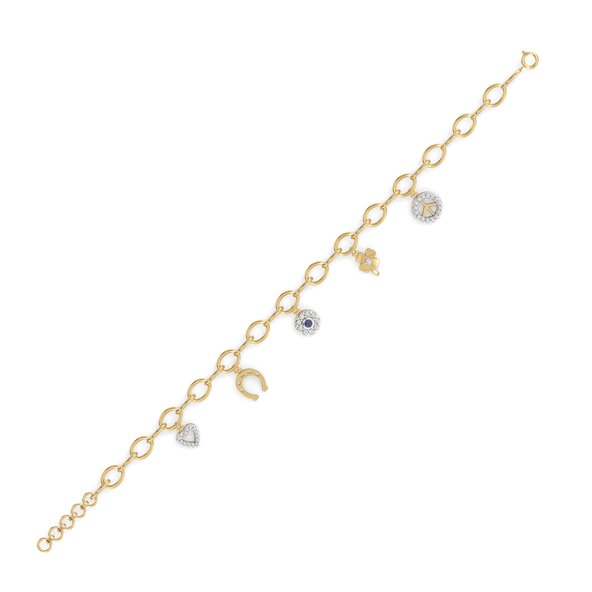 Evil eye Charm - Lab Grown Diamond Bracelet