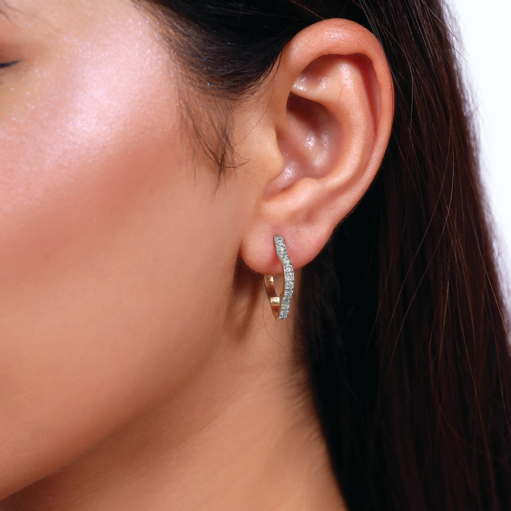 Lucky Clover Huggies - Lab Grown Diamond Earrings