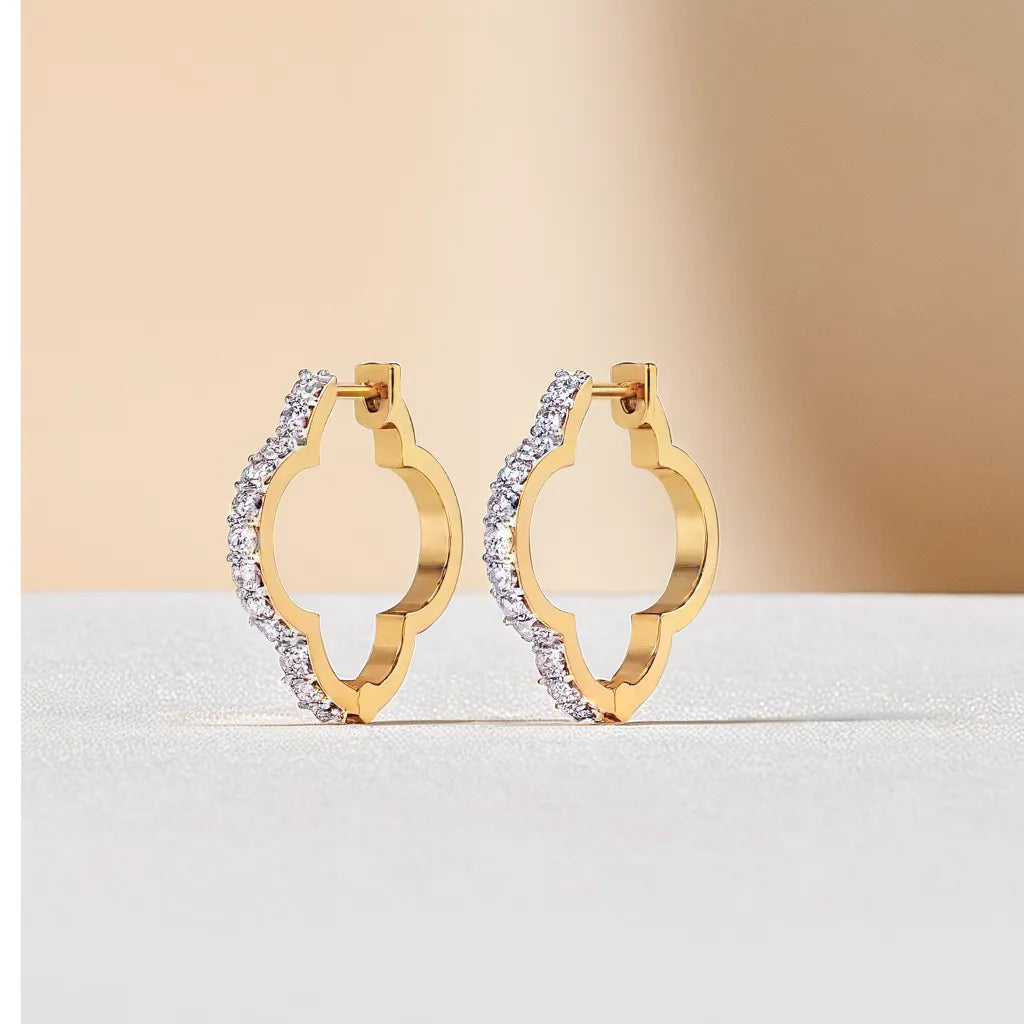 Lucky Clover Huggies - Lab Grown Diamond Earrings