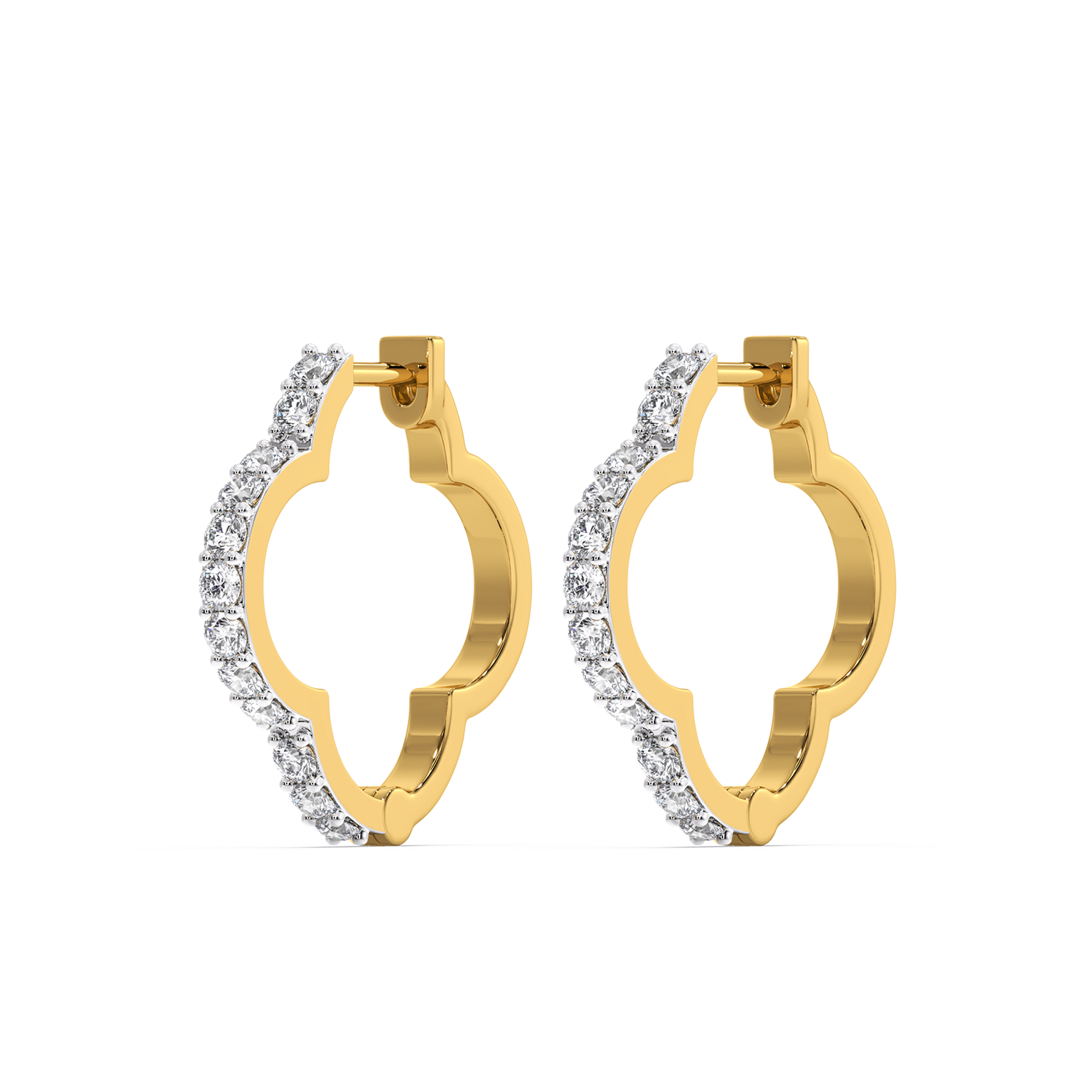 Lucky Clover Huggies - Lab Grown Diamond Earrings