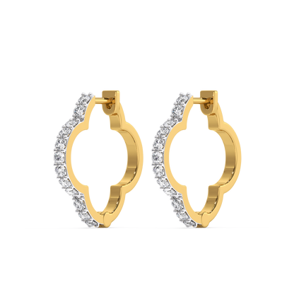 Lucky Clover Huggies - Lab Grown Diamond Earrings