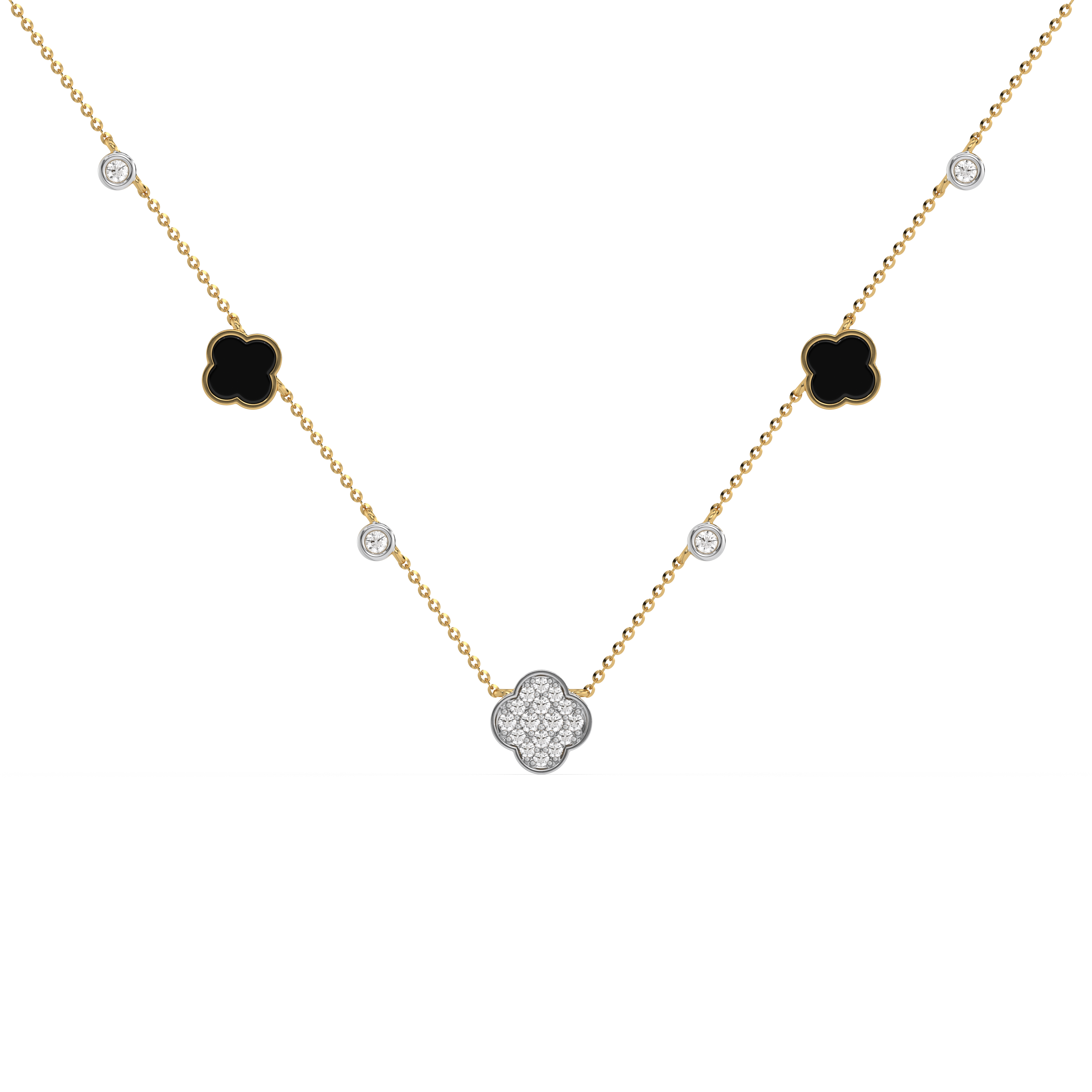 Midnight Enchanted Clover Necklace